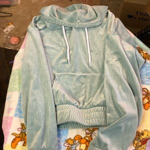 Fuzzy crop sweatshirt